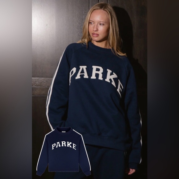 Parke Tops - PARKE Sport Stripe Mockneck Fleece Shadow S/M